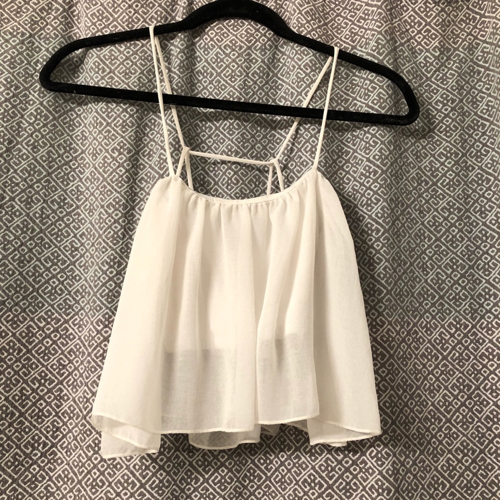 White cropped tank top